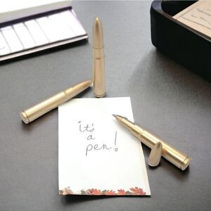 NWT Bullet Shaped Ink Pens - 3pc Set Novelty Hunter Cowboy Gun Owner Gift Idea